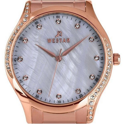 Montre pour femme Westar Zing Crystal Accents, ton or rose, acier inoxydable, cadran en nacre blanche, Quartz 00127PPN611