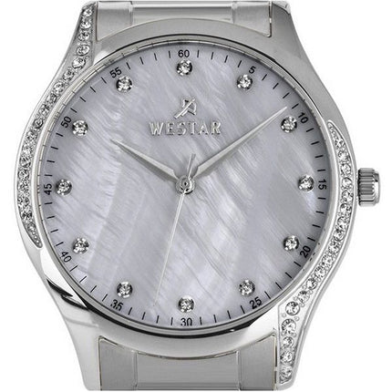 Montre pour femme Westar Zing Crystal Accents en acier inoxydable avec cadran en nacre blanche et quartz 00127STN111
