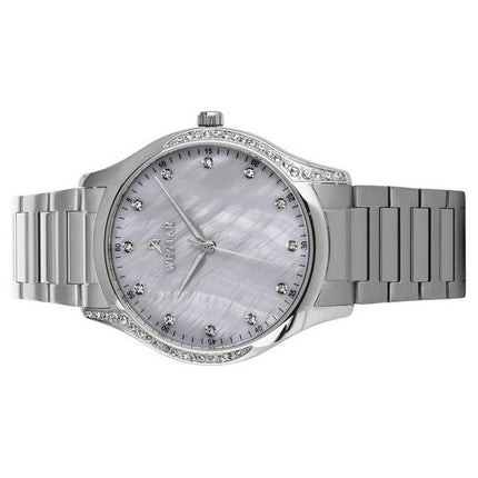 Montre pour femme Westar Zing Crystal Accents en acier inoxydable avec cadran en nacre blanche et quartz 00127STN111