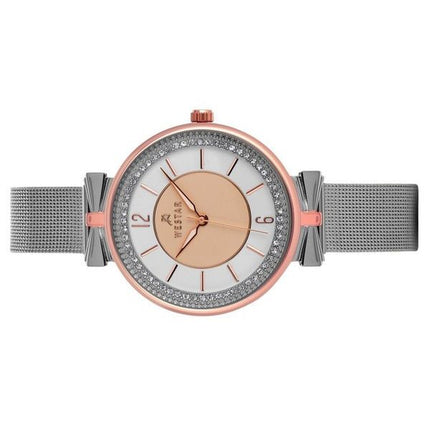 Montre pour femme Westar Zing Crystal Accents en maille d'acier inoxydable avec cadran doré et argenté 00130SPN601