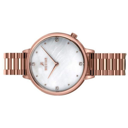 Montre pour femme Westar Zing Crystal Accents, ton or rose, acier inoxydable, cadran en nacre blanche, Quartz 00135PPN611