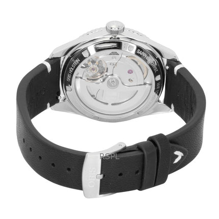 Montre homme Oris Divers Sixty Five 12H, bracelet cuir, cadran noir, automatique, référence 01 400 7772 4054-07 5 20 82 100M