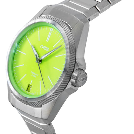 Montre homme Oris ProPilot X Kermit Edition, cadran vert en titane, automatique, 01-400-7778-7157-Set 100 m