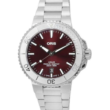 Oris Aquis Date Relief Cadran Rouge Automatique Diver's 01-733-7766-4158-07-8-22-05PEB 300M Montre Homme