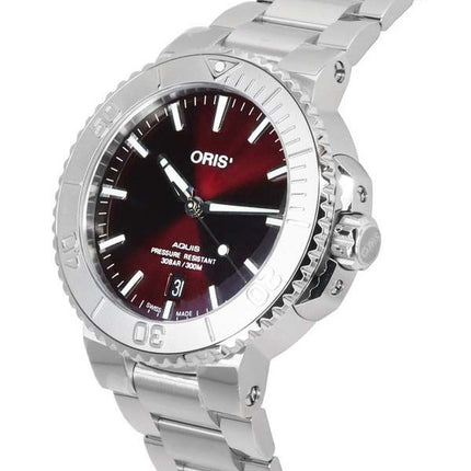 Oris Aquis Date Relief Cadran Rouge Automatique Diver's 01-733-7766-4158-07-8-22-05PEB 300M Montre Homme