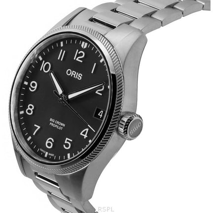Montre Oris Big Crown ProPilot en acier inoxydable avec cadran gris automatique 01 751 7761 4063-07 8 20 08P 100M pour homme