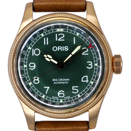 Montre homme Oris Big Crown Pointer Date édition 80e anniversaire cadran vert automatique 01-754-7741-3167-07-5-20-58BR