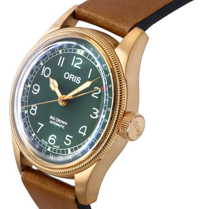 Montre homme Oris Big Crown Pointer Date édition 80e anniversaire cadran vert automatique 01-754-7741-3167-07-5-20-58BR