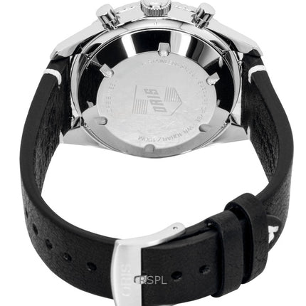 Montre homme Oris Divers Sixty-Five chronographe bracelet cuir cadran noir automatique 01-771-7791-4054-07-6-20-01 100 m