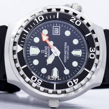 Montre pour homme Ratio Free Diver Helium Safe 1000M, saphir 1038EF102V