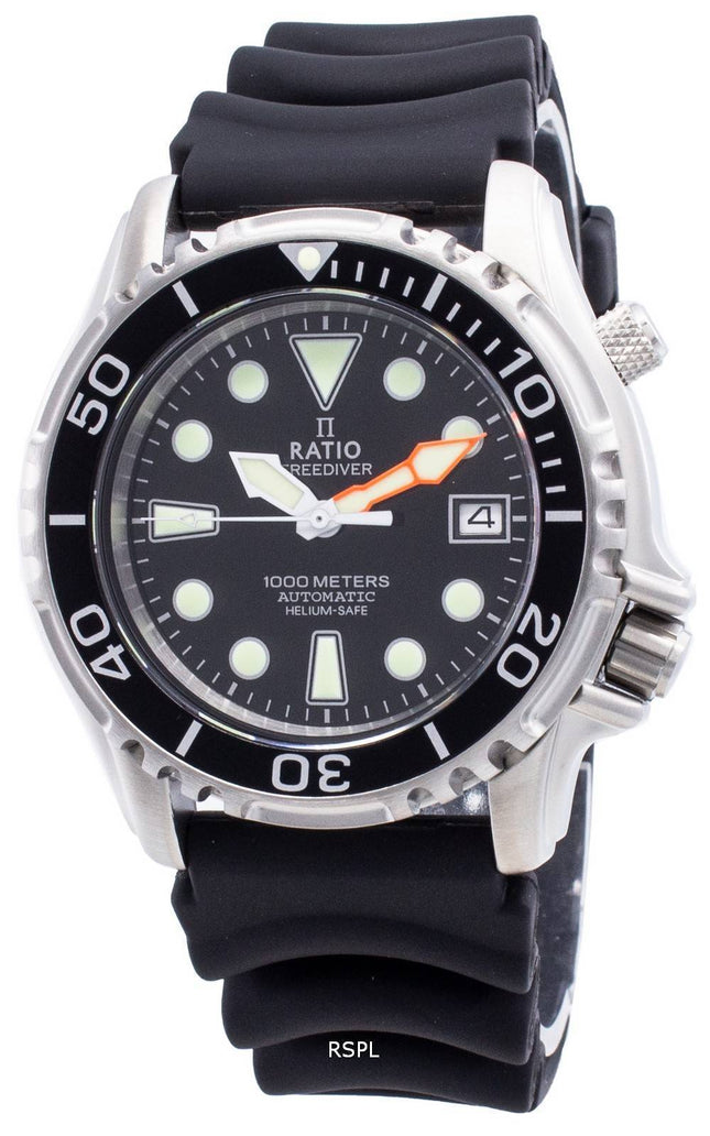Montre Homme Ratio Free Diver Helium Safe 1000M Acier inoxydable 1066KE20-33VA-BLK Automatique
