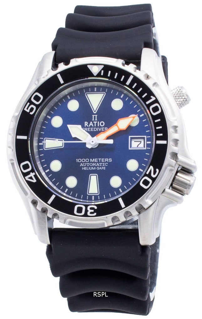 Montre Homme Ratio Free Diver Helium Safe 1000M Acier inoxydable 1066KE20-33VA-BLU Automatique