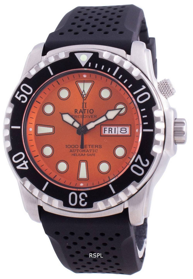 Montre Homme Ratio Free Diver Helium-Safe 1000M Sapphire Automatic 1068HA90-34VA-ORG