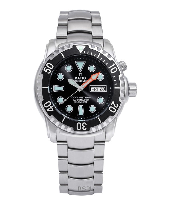 Montre Homme Ratio Free Diver Helium-Safe 1000M Sapphire Automatic 1068HA96-34VA-BLK