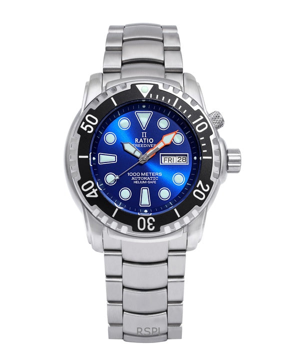 Montre Homme Ratio Free Diver Helium-Safe 1000M Sapphire Automatic 1068HA96-34VA-BLU