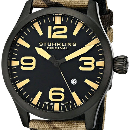 Stührling Original Aviator Quartz Suisse Camouflage toile 141C.02 montre homme