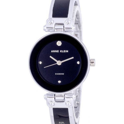 Montre pour femme Anne Klein Diamond Accents cadran noir Quartz 1981BKSV