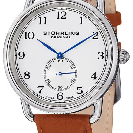 Montre Stührling Original Decor Swiss Quartz cuir marron 207.01 homme