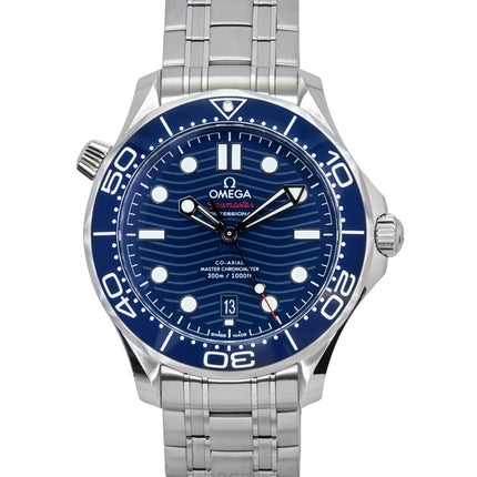 Montre de plongée automatique Omega Seamaster en acier inoxydable avec cadran bleu 210.30.42.20.03.001 300 m pour homme