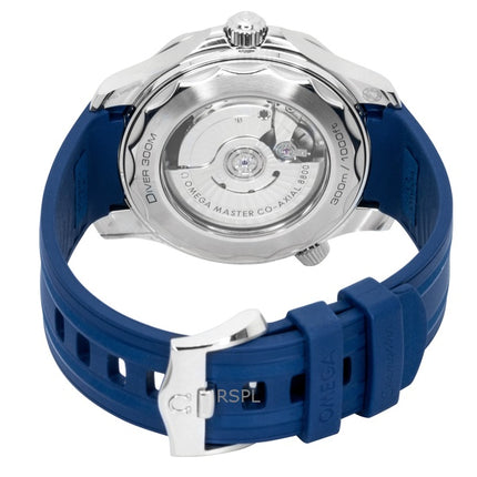 Montre de plongée automatique Omega Seamaster pour homme, bracelet en caoutchouc, cadran bleu, 210.32.42.20.03.001, 300 m