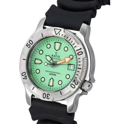 Montre pour homme Ratio FreeDiver Professional Saphir Menthe Cadran Vert Quartz 22AD202-MGRN 200M