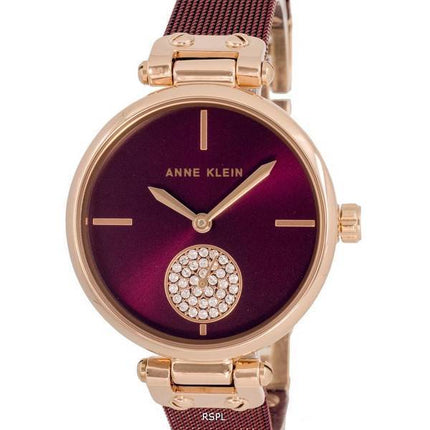 Anne Klein Crystal Accents Cadran Bordeaux Quartz 3000RGBY Montre Femme