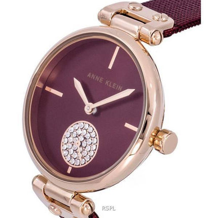 Anne Klein Crystal Accents Cadran Bordeaux Quartz 3000RGBY Montre Femme
