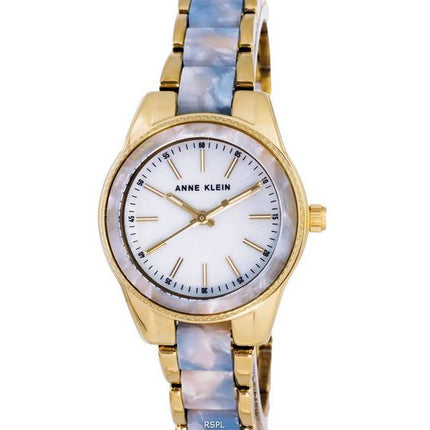 Anne Klein Two Tone Acier Inoxydable Nacre Cadran Quartz 3212LBGB Montre Femme