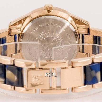 Anne Klein Two Tone Acier Inoxydable Cadran Bleu Quartz 3214RGNV Montre Femme