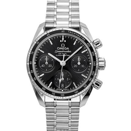 Montre chronographe Omega Speedmaster pour homme, acier inoxydable, cadran noir, automatique, 324.30.38.50.01.001, 100 m
