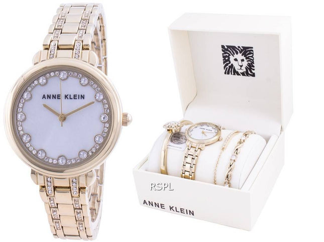 Montre Femme Anne Klein Swarovski Cristal Accentué 3488GPST Avec Coffret Cadeau