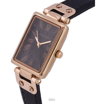Anne Klein Classique Cuir Cadran Noir Quartz 3752RGBK Montre Femme