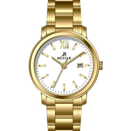 Montre pour femme Westar Profile en acier inoxydable avec cadran blanc et quartz 40245GPN101