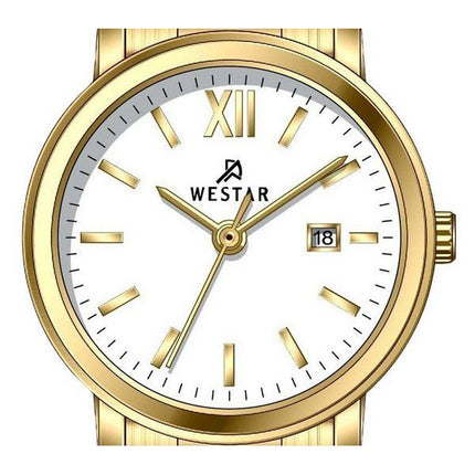Montre pour femme Westar Profile en acier inoxydable avec cadran blanc et quartz 40245GPN101
