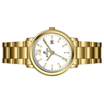 Montre pour femme Westar Profile en acier inoxydable avec cadran blanc et quartz 40245GPN101