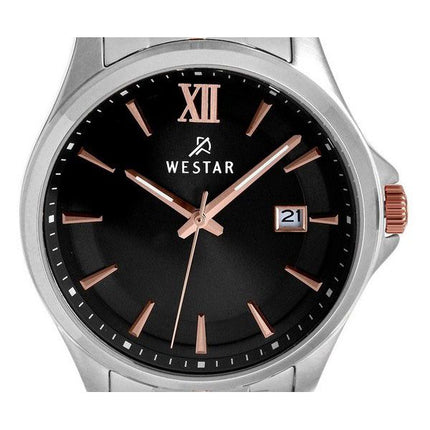 Montre pour homme Westar Profile en acier inoxydable avec cadran noir et quartz 50180SPN603