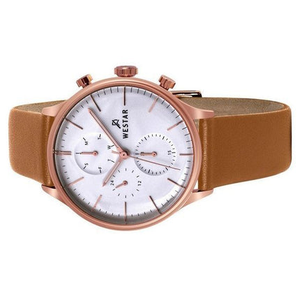 Montre pour homme Westar Profile avec bracelet en cuir et cadran argenté à quartz 50192PPN627