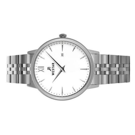 Montre pour homme Westar Profile en acier inoxydable avec cadran blanc et quartz 50215STN101