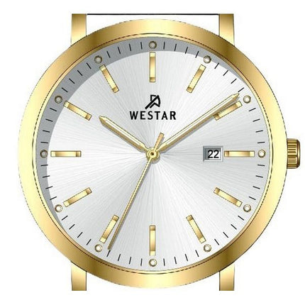 Montre pour homme Westar Profile avec bracelet en cuir et cadran argenté à quartz 50216GPN107
