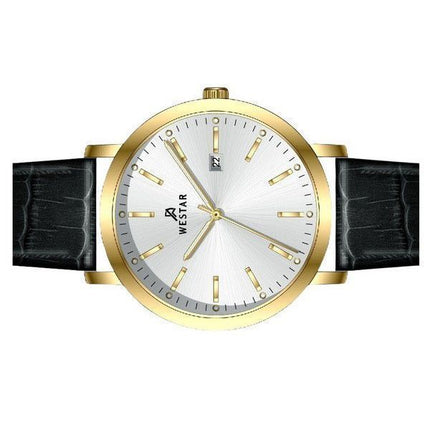 Montre pour homme Westar Profile avec bracelet en cuir et cadran argenté à quartz 50216GPN107