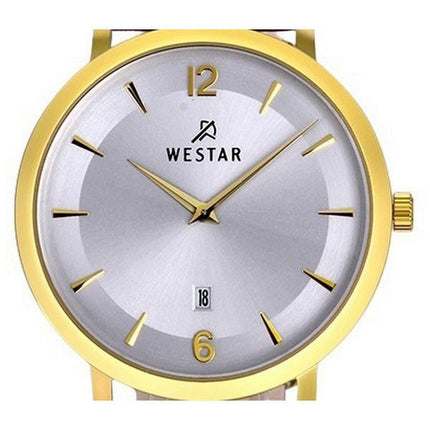 Montre pour homme Westar Profile avec bracelet en cuir et cadran argenté à quartz 50219GPN127