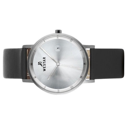 Montre pour homme Westar Profile avec bracelet en cuir et cadran argenté à quartz 50221STN107