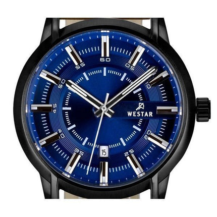 Montre pour homme Westar Profile avec bracelet en cuir et cadran bleu à quartz 50228BBN184