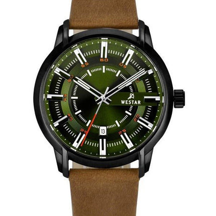 Montre pour homme Westar Profile avec bracelet en cuir et cadran vert à quartz 50228BBN885