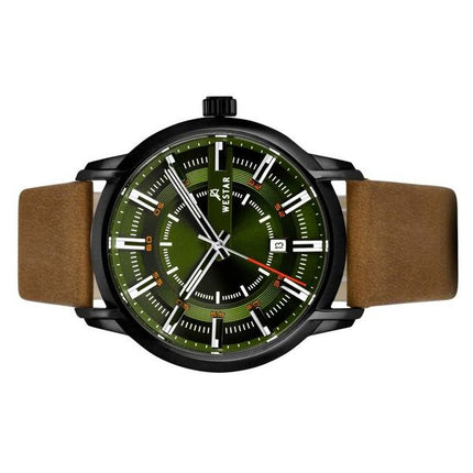 Montre pour homme Westar Profile avec bracelet en cuir et cadran vert à quartz 50228BBN885