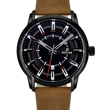 Montre pour homme Westar Profile avec bracelet en cuir et cadran noir 50228STN883