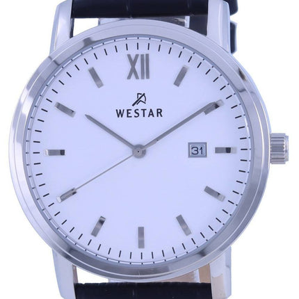 Montre Homme Westar Cadran Blanc Bracelet Cuir Quartz 50244 STN 101