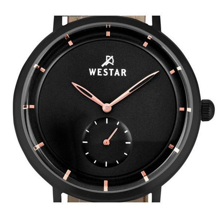 Montre pour homme Westar Profile avec bracelet en cuir et cadran noir à quartz 50246BBN603