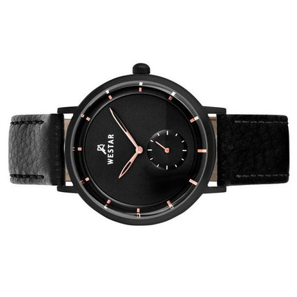 Montre pour homme Westar Profile avec bracelet en cuir et cadran noir à quartz 50246BBN603