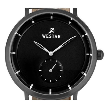 Montre pour homme Westar Profile avec bracelet en cuir et cadran noir à quartz 50246GGN103